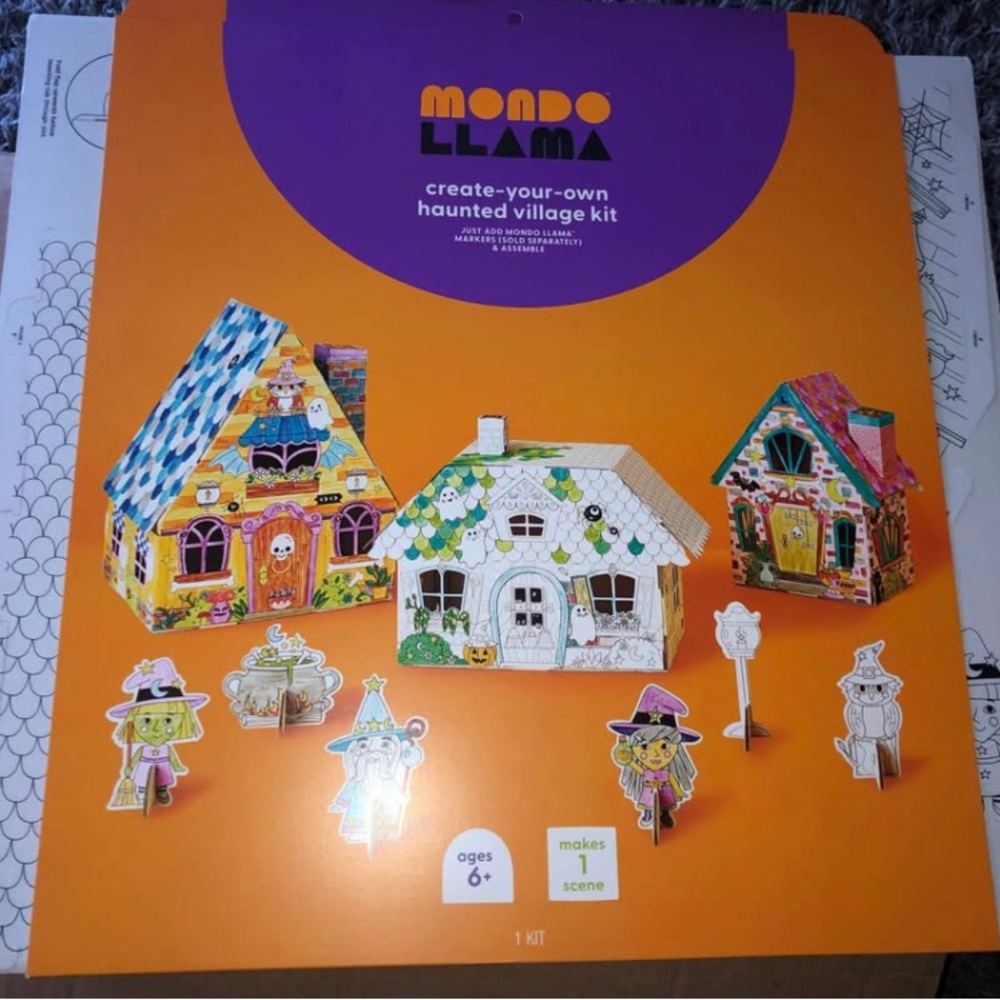 Mondo Llama Halloween Create Your Own Haunted Village Kit, New